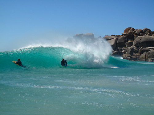 Surfing Llandudno in Cape Town 