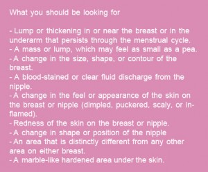 Breast cancer early detection check-list